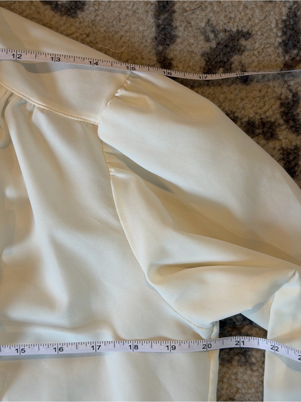 Women's Cream Ruffle-Front Button Blouse - Picture 8 of 10